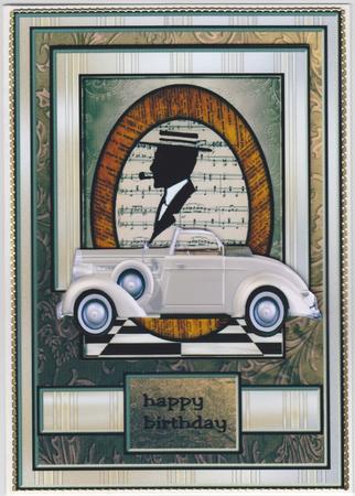 Male Card Vintage Car Birthday by Susan Cummings