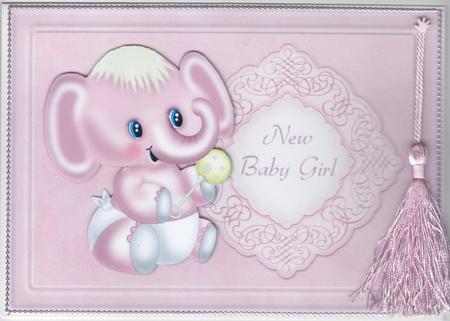 Baby Girl Elephant Quick Card by Susan Cummings