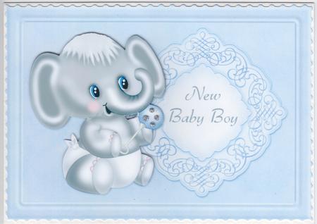 Baby Boy Elephant Quick Card by Susan Cummings