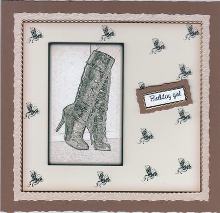 Grunge Boot Topper Card by Susan Cummings