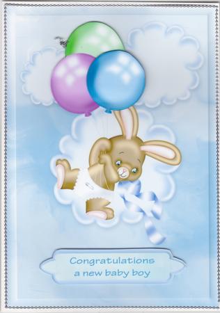 Baby Bunny Card Front by Susan Cummings