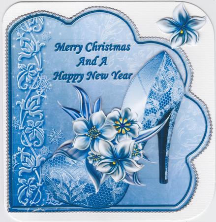 Christmas Shoe with Winter Florals by Susan Cummings