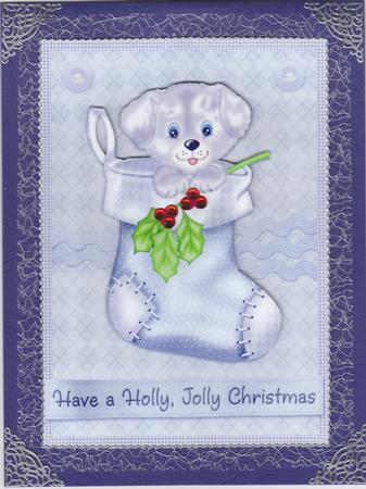 Christmas Puppy in Stocking by Susan Cummings