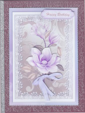 Lovely Lilac Magnolias on Lace by Susan Cummings