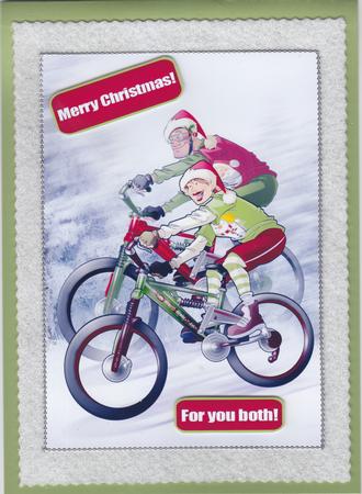 Mountain Bike Christmas Dudes by Susan Cummings