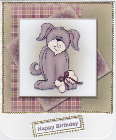 Dog with Bone Gift Square Card Front by Susan Cummings