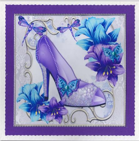 Fantasy Flowers with Shoe, Butterflies,8x8 Mini Kit by Susan Cummings