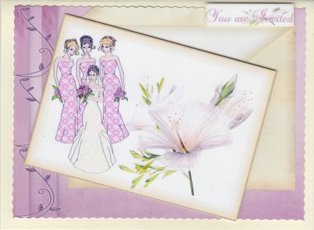 Bride & Bridesmaids Magnolia Wedding Card or Invitation by Susan Cummings