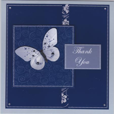 Black and White Elegance - Thank You - Quick Card by Susan Cummings