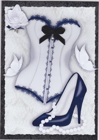 Ooh! Sexy Number with Black Shoes and Pearls on Lace A4 by Susan Cummings