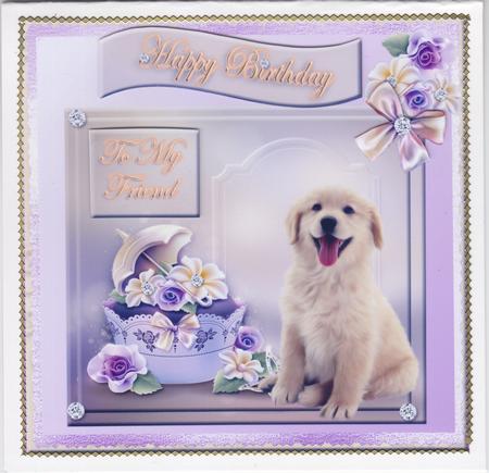 Gorgeous Golden Retriever Puppy Topper for Various Occasions by Susan Cummings