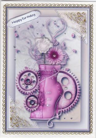 Pink Steampunk Lace Boot Topper by Susan Cummings