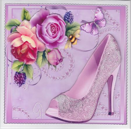 Gorgeous Rose's and Pink Glamour Shoe 8x8 Mini Kit by Susan Cummings