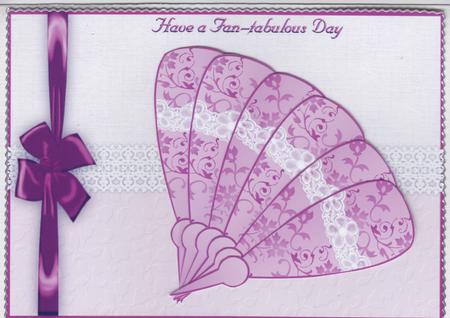 Floral 'n Lace Fan & A5 Card Front by Susan Cummings