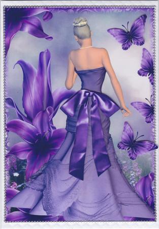 Beautiful Purple Lily A4 Size by Susan Cummings