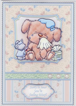 Feeling Woof Get Well Soon Topper & Decoupage by Susan Cummings