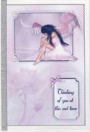 Pink Angel Thinking of You or Sympathy Card by Susan Cummings