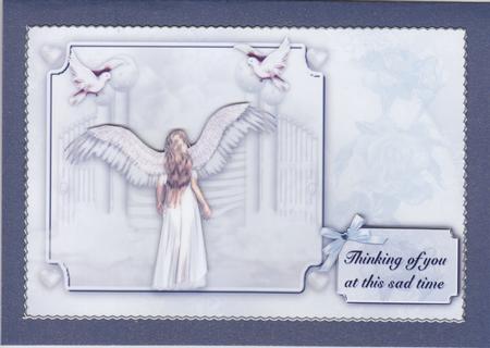 Angel Stairway to Heaven Thinking of You or Sympathy Card by Susan Cummings