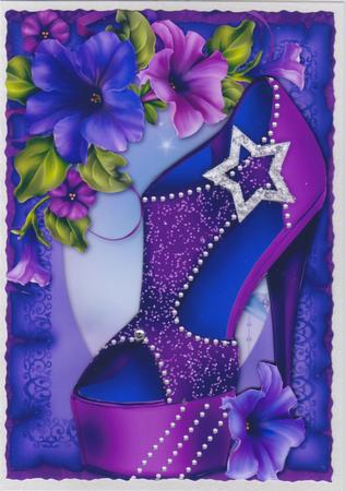 High Heels and Purple Flowers by Susan Cummings