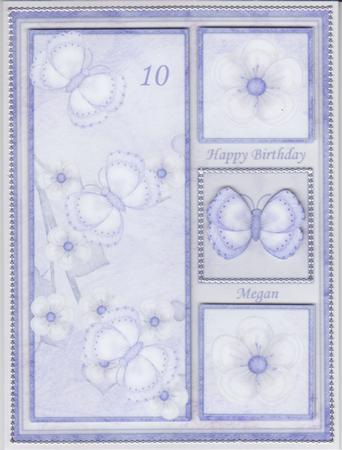 Purple Flutterby Blossoms A4 by Susan Cummings