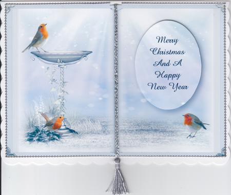 Robins Open Book Christmas Topper by Susan Cummings