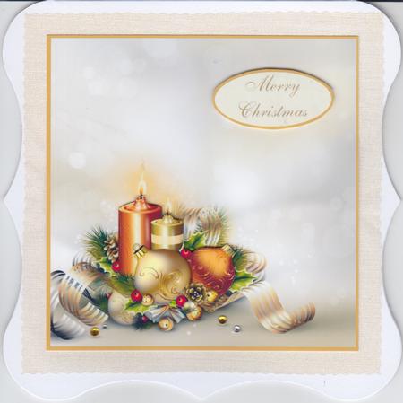 Christmas Decorations 6"x6" Card Front by Susan Cummings
