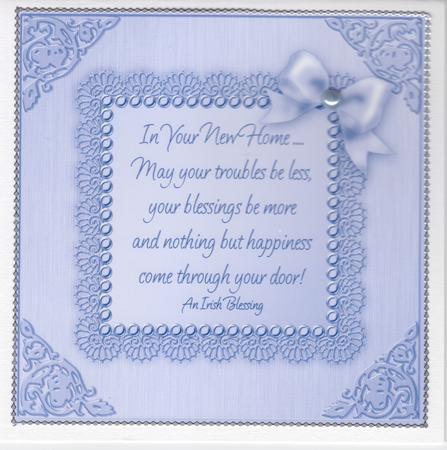 8 x 8 Metallic Lace and Bow Card Front by Susan Cummings
