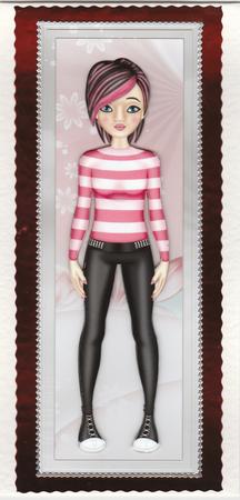 Pink Emo Girl Large Dl Card by Susan Cummings