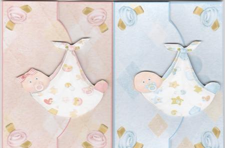 Baby Boy Announcement - Mini Gatefold by Susan Cummings