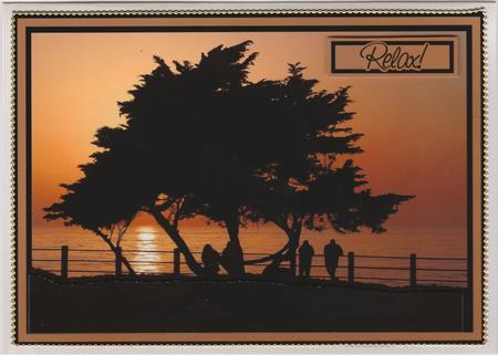 Sunset Card Front with Decoupage by Susan Cummings