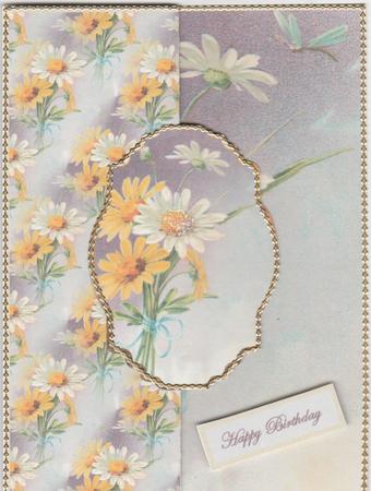 White and Yellow Daisy Fold Back Card by Susan Cummings