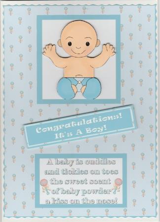 A Baby Boy Card Front by Susan Cummings
