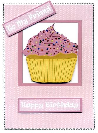 Cup Cake Birthday Card Front by Susan Cummings