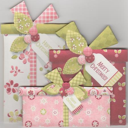 Christmas Gifts Shaped Fold Card Kit by Susan Cummings