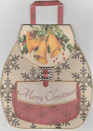 Backpack Card Happy Holidays by Susan Cummings
