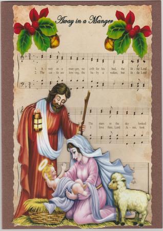 Away in a Manger Christmas Carol with Nativity by Susan Cummings