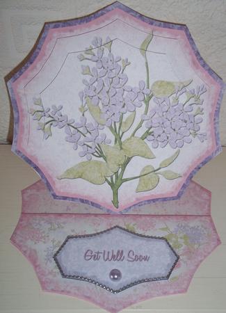 Shabby Chic Lilacs Spider Web Easel Card Kit by Susan Cummings