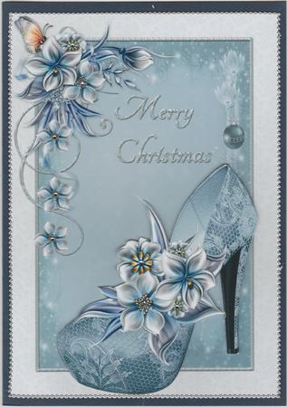 Winter Flowers Shoe and Butterfly by Susan Cummings