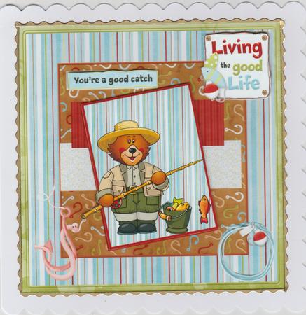 Teddy the Fisherman, 8x8 Card Mini Kit by Susan Cummings