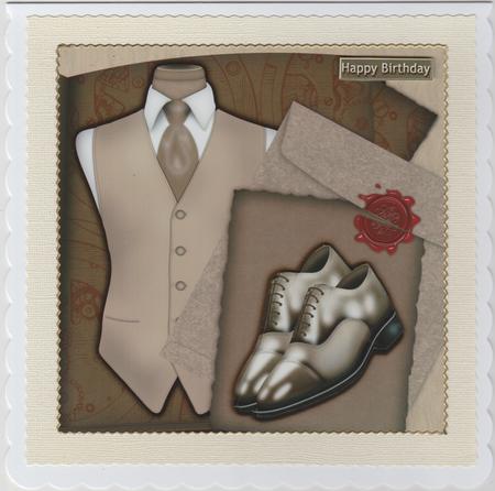 7.5 x 7.5 Card Topper Gentleman Brown by Susan Cummings