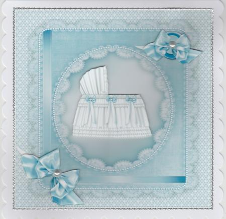 8x8 New Baby Boy with Lace and Pearls by Susan Cummings