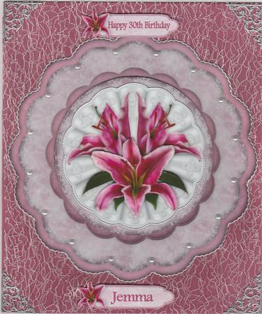 Stargazer Lillies Scallop Wobble Card with Step by Step by Susan Cummings