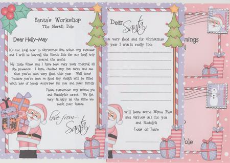 Xmas Santa Child's Santa Letter to and from Santa by Susan Cummings
