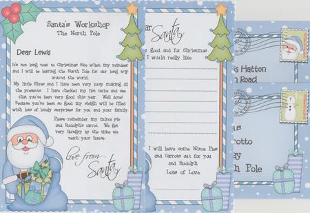 Xmas Santa Child's Santa Letter to and from Santa by Susan Cummings