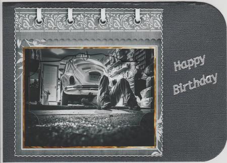 Car Mechanic Card with Shaped Stackers by Susan Cummings