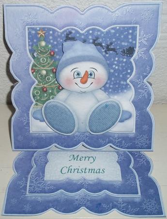 Snow Baby Blue Christmas Easel Card Kit & Decoupage by Susan Cummings
