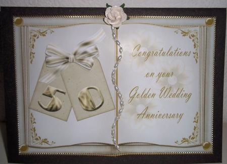 Golden Anniversary Open Book & Insert by Susan Cummings