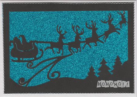 Dashing Through the Night Santa Sleigh and Reindeer by Susan Cummings