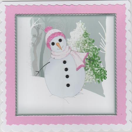 Snowman at Dusk by Susan Cummings