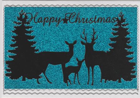 Christmas Deer Card Toppers X 2 Toppers One With Sentiment A by Susan Cummings